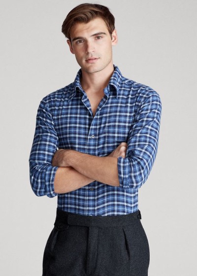 Men's Polo Ralph Lauren Classic Fit Plaid Twill Shirts | 082194FSQ